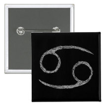 Cancer. Zodiac Astrology Sign. Black. Pins