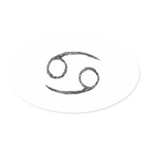 Cancer. Zodiac Astrology Sign. Oval Stickers