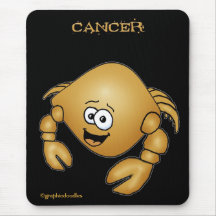 Cancer zodiac cartoon crab mouse pad.