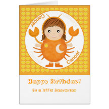 Cancerian Girl - Happy Birthday Greeting Card