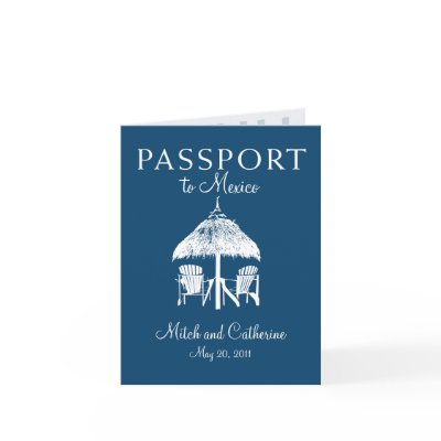 Cancun Mexico Passport Wedding Invitation by labellarue