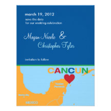 Cancun Mexico Save the Date Announcement