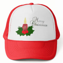 Candle And Holly Merry Christmas Hat