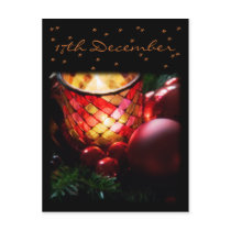 Candle & Baubles • Advent Calendar Postcard
