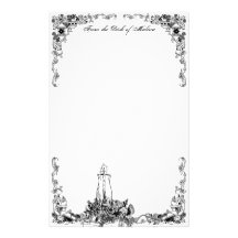 Candle Christmas Personalized Stationery