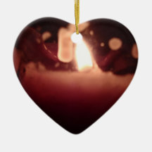 candle flame heart ornaments