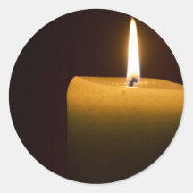 Candle Flame Round Stickers