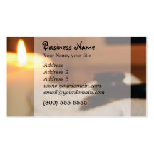 Candle, hot rocks business card