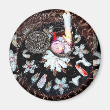 Candle Light by the Sea Shell Fridge Magnet