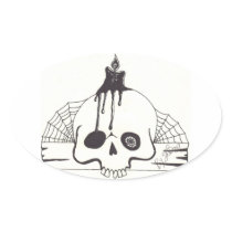 Candle Skull Sticker