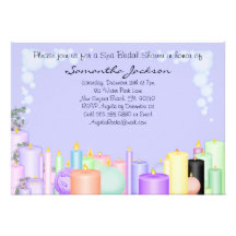 Candle Spa Bride Bridal Shower Invite