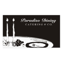 candlelight dinner plate chef catering business... business card templates