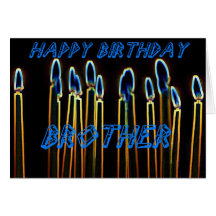 Candles Happy Birthday Brother Card