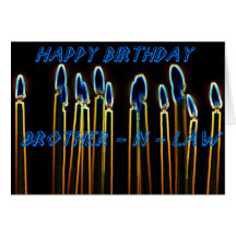 Candles Happy Birthday Brother - N - Law Card