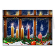 Candles in the Window Christmas Card
