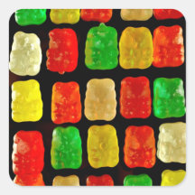 Candy Bears Square Stickers
