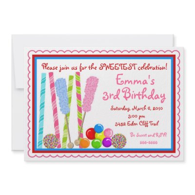 Candy Birthday Invitations by LittlebeaneBoutique