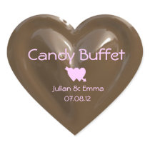 candy buffet chocolate heart sticker CUSTOMIZABLE