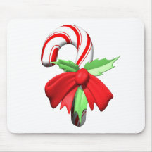 Candy Cane and Holly Mousepads