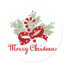 Candy Cane and Mistletoe Sticker