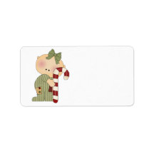 candy cane baby girl 1 address label