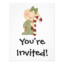 candy cane baby girl 1 custom invitation