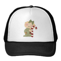 candy cane baby girl 1 mesh hat