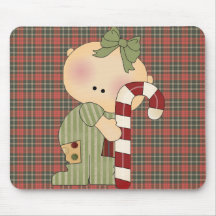 candy cane baby girl 1 mouse pads