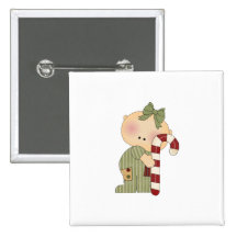 candy cane baby girl 1 pinback button