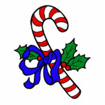 candy cane blue bow holly cut outs