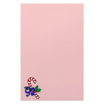 candy cane blue bow holly customized stationery