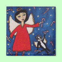Candy Cane Christmas Angel Magnet magnets
