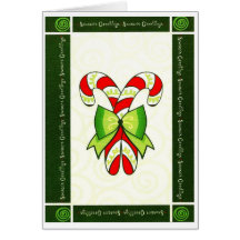 Candy Cane Christmas Greeting Card