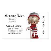 Candy Cane Elf Business Cards