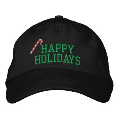 Candy Cane Embroidered Hat by christmas_tshirts