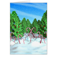 Candy Cane Forest Greeting Card