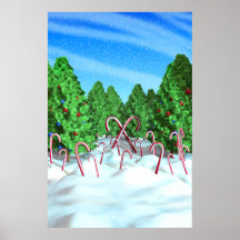 Candy Cane Forest Print