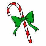 candy cane green bow photo cutout