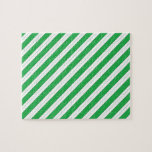 Candy Cane Green Stripes Jigsaw Puzzles