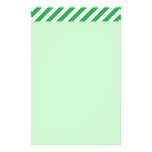 Candy Cane Green Stripes Stationery Design