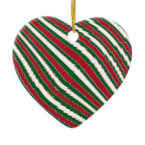 Candy Cane Heart Ornament