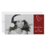 Candy Cane Hearts Customizable Photo Card photo cards