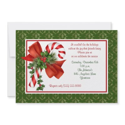 Candy Cane Holiday Party Invitation by mousearte