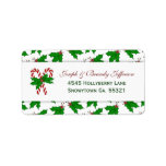 Candy Cane & Holly Address Labels