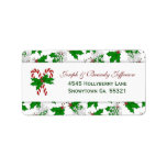 Candy Cane & Holly Address Labels