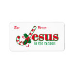 Candy Cane Jesus Gift Tag Custom Address Label