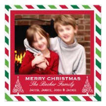 Candy Cane Photo Card Invitation
