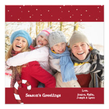 Candy Cane Photo Card Personalized Announcement