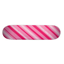 Candy Cane Pink Striped Skateboard