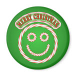 Candy Cane Smiley Magnet